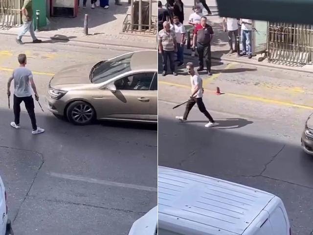 Ümraniye’de samuray kılıçlı maganda trafikte terör estirdi