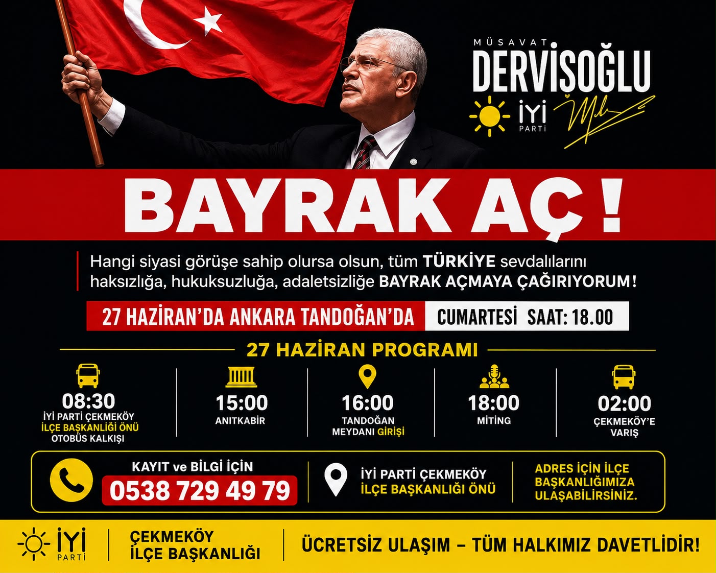    İYİ Parti'den Tandoğan çağrısı: Büyük Ankara Mitingi 27 Haziran'da